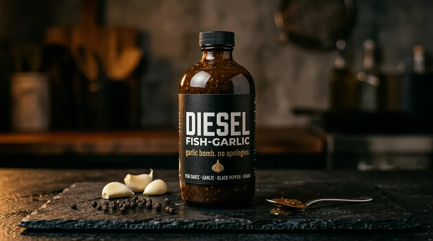 Diesel Fish-Garlic bottle